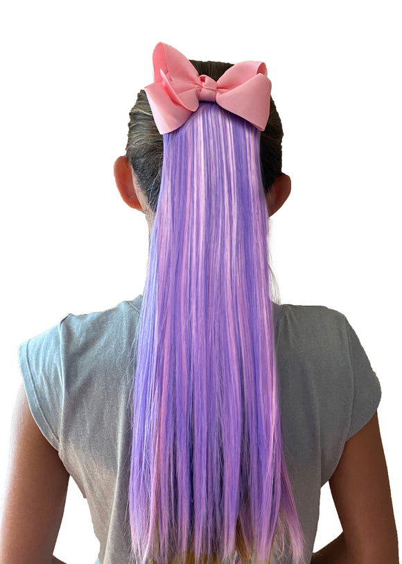 Pink White Ponytail Cheer Bow